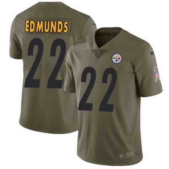 Nike Steelers #22 Terrell Edmunds Olive Mens Stitched NFL Limited 2017 Salute To Service Jersey